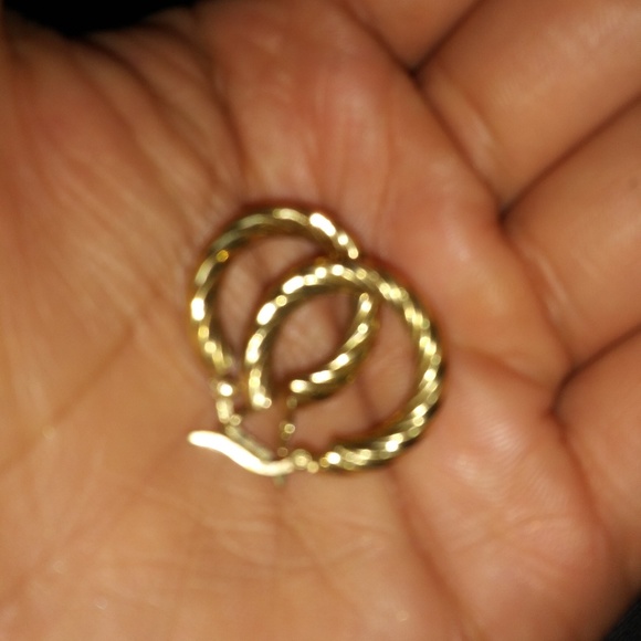 Gold plated 925 ear hoops - Picture 2 of 4